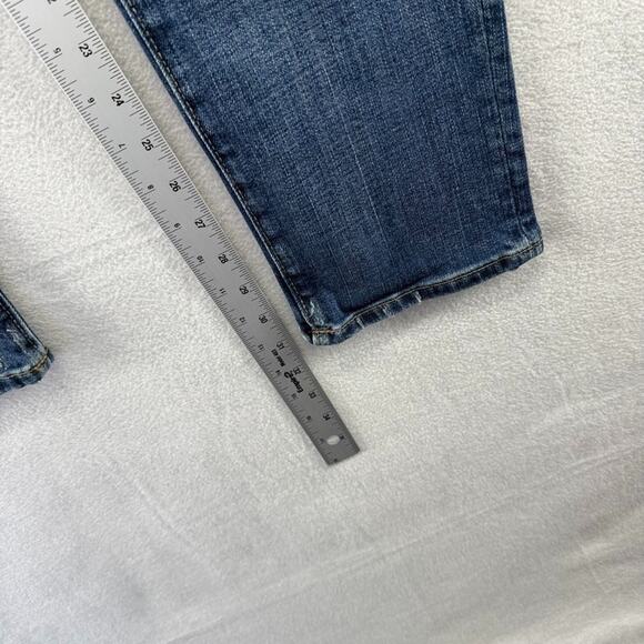 Madewell Jeans Men's 31x32 Blue Denim Skinny Leg Dark Whisker Distressed NEW - Picture 6 of 11